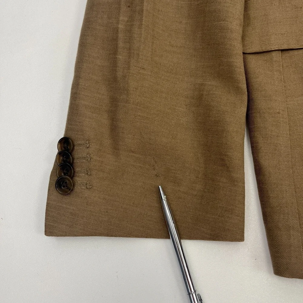 Banana Republic Progetto Uno Slim Italian Cotton Blazer Vicuna Tan Mens 42S